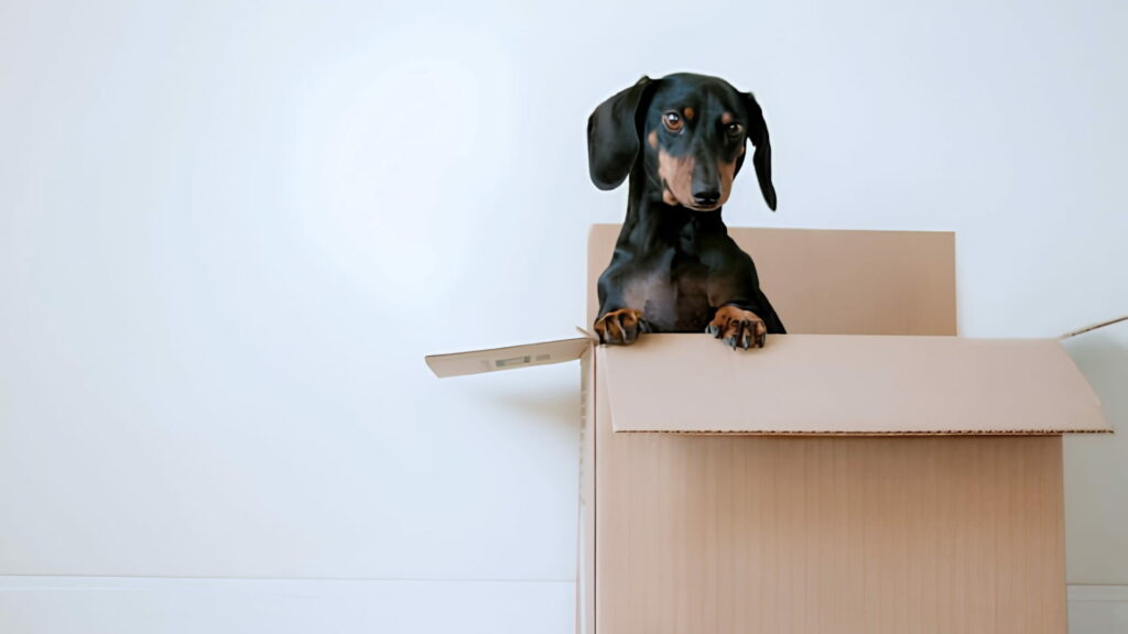 Dog in a box