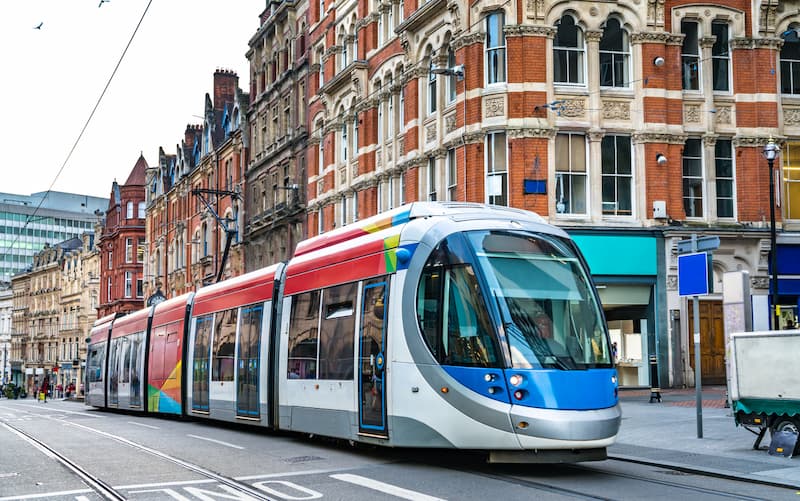 tram in birmingham city