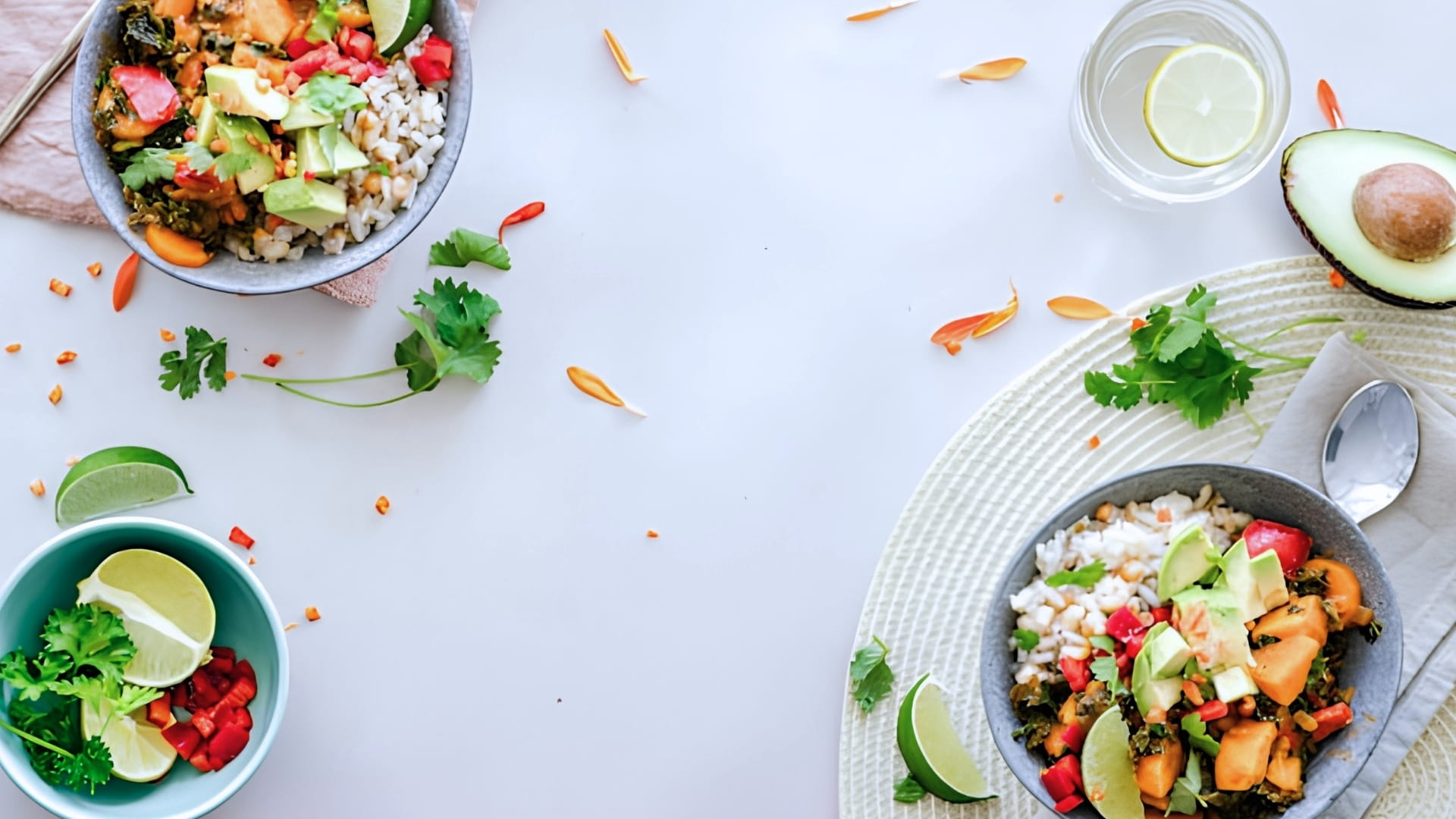 Healthy plates of food