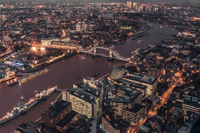 Bird's eye view of London