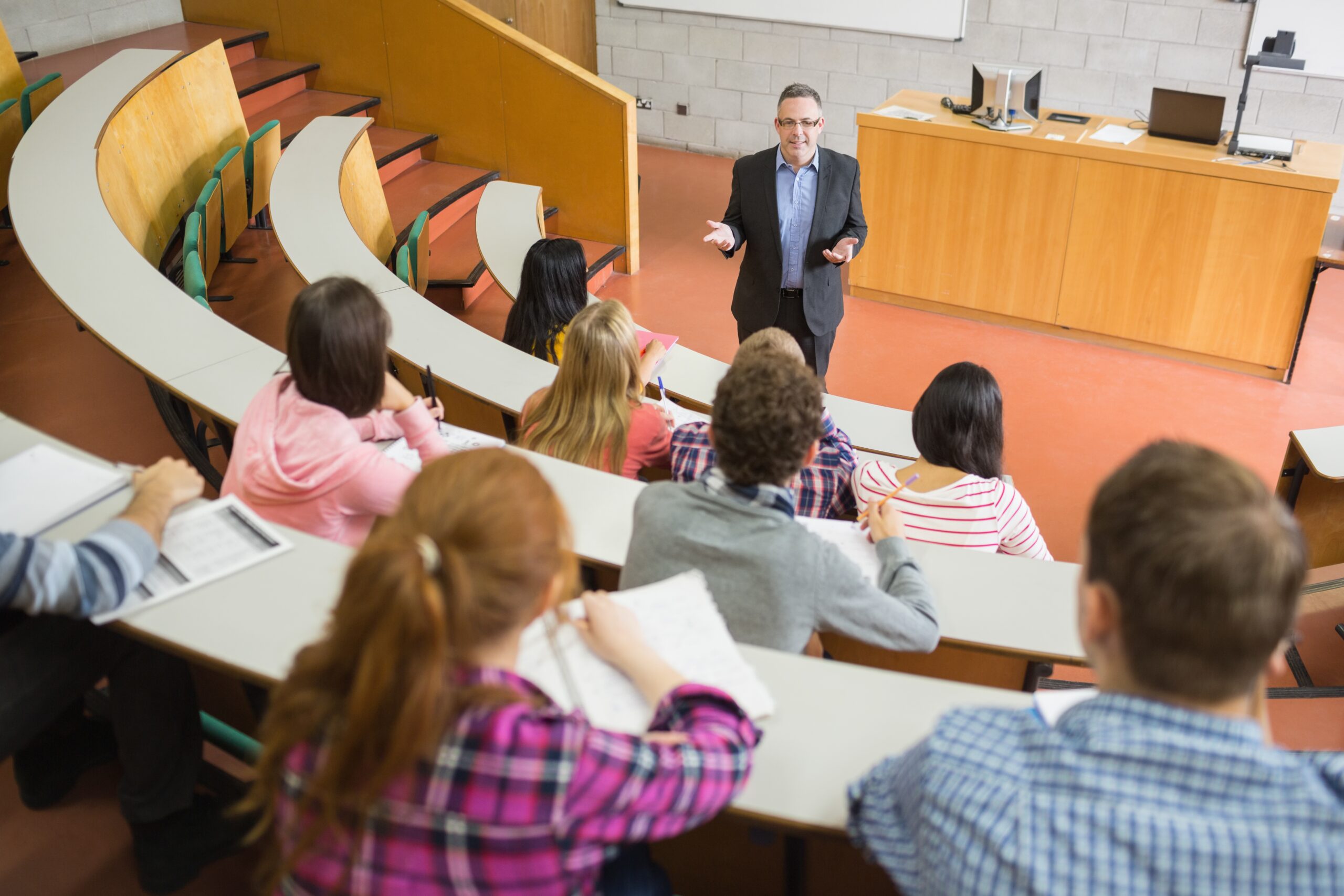 Students listening to a lecturer