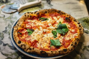 A freshly baked pizza