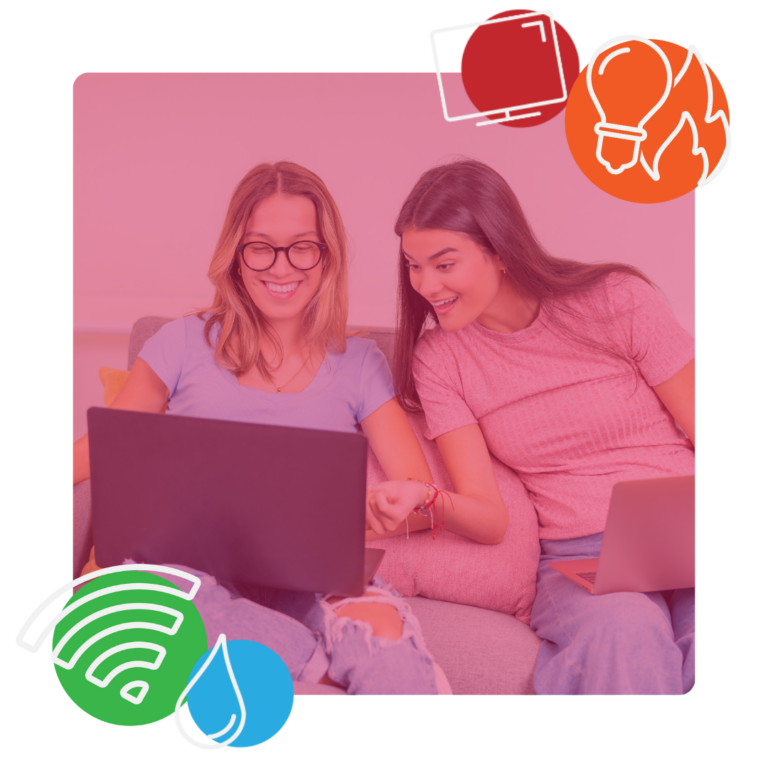 friends looking at a laptop